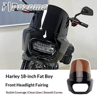 Pare-brise Pazoma PC pour moto avec pare-brise de 15''/11'' pour HD Softail Fat Bob 2018+ - Fumé/Transparent/Marron, Rénovation/Mise à niveau