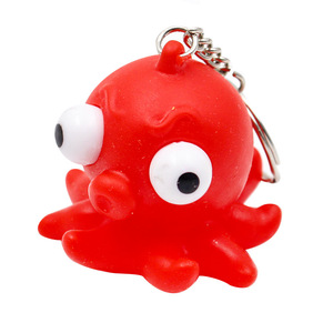 Porte-clés promotionnels personnalisés pas chers, porte-clés souple avec logo personnalisé 3D, jouet à presser animal marin avec yeux qui sortent - Product Image 4