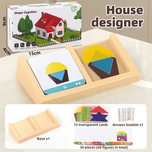 Early Spatial <strong>Thinking</strong> Educational Toy Kids Shape Matching Puzzle Board Game with Transparent <strong>Cards</strong> and Logic Challenges - Product Image 6