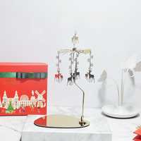 En gros Exquis Métal Triangle Plateau Rotation Trotting Horse Lampe Titulaire Aromathérapie Bougie Décoratif Rotatif Bougeoir