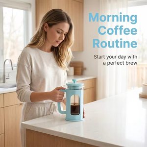SEECIN Cafetière à piston en verre borosilicate de haute qualité, moderne, de qualité alimentaire, à large ouverture, anti-déversement, facile à verser, pour le voyage - Product Image 4