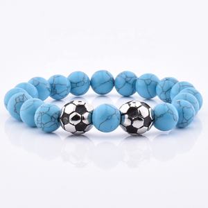 Comercio seguro alto grado 10Mm rojo turquesa <span class=keywords><strong>águila</strong></span> encanto pulseras de piedras preciosas joyería - Product Image 2