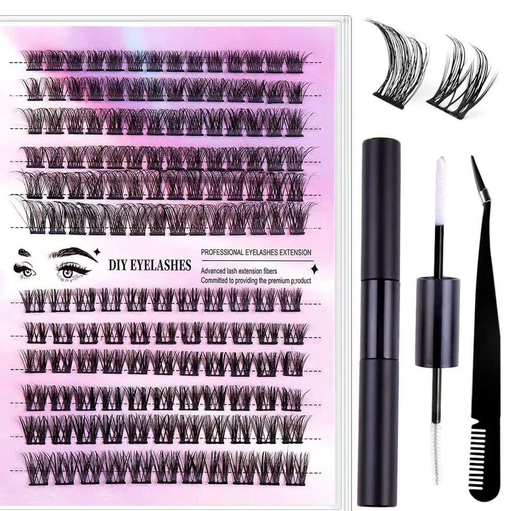 Siêu chi phí cao hiệu suất cá nhân lông mi bán buôn DIY Lash wispy lông mi DIY cụm 3D tự nhiên lớp cái nhìn Hàn Quốc PBT