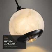 Lámpara Colgante LED Moderna de Alabastro Natural para Comedor, Isla de Cocina, Bar, Dormitorio