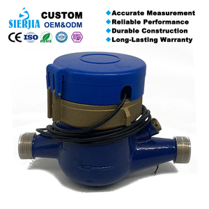 Compteur d'eau en laiton à impulsions DN15 Débitmètres à sortie d'impulsions protégés IP68 R80 OEM Compteur d'eau domestique à jets multiples Ventes en usine - Product Image 2