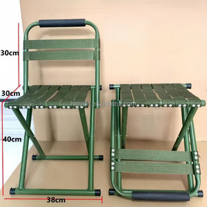Tabouret pliant moderne en métal vert pour l'extérieur, idéal pour le camping, le parc, les loisirs et la pêche - Product Image 4
