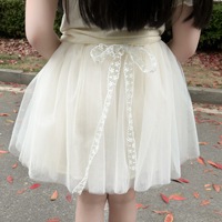Ensemble d'été en coton doux pour filles, haut à manches courtes en coton doux avec jupe tutu en tulle à volants