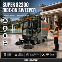 Balayeuse autoportée professionnelle 2200 mm avec capacité de 22 000 m²/h pour sols, rues et routes, destinée aux distributeurs de machines