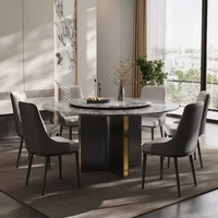 2026 Neues Modell Marmor Runder Esstisch Set Modern Luxuriös für Zuhause Hotel Gewerbliche Nutzung Hochwertiger Ultra-Granit