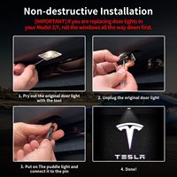 4 PCS Ultra-lumineux Plug & Play Step Courtesy Light Car Door Lights Logo Projector Welcome Puddle Light pour Tesla Model 3 Y S X