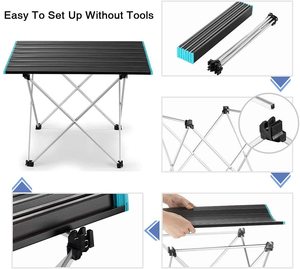 Mesa de Picnic Plegable Portátil Ligera de Aluminio, Enrollable, Ultraligera, para Campamento y Senderismo al Aire Libre - Product Image 3