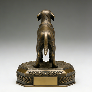 Trofeo de <span class=keywords><strong>Perro</strong></span> de Resina con Aspecto de Bronce - Placa Personalizable con Grabado, Escultura Detallada de Retriever, Base de Laurel, Ideal para <span class=keywords><strong>Premios</strong></span> de Exhibición de Mascotas - Product Image 4