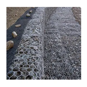 Muro de contención de paisaje de malla hexagonal tejida con canal de protección de pendiente corrosión óxido gavión duradero