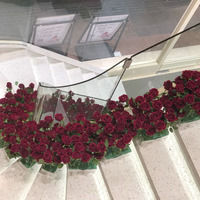 Velvet Rose Hochwertige künstliche Single Real Touch Velvet Red Rose Blume für Dekoration Hochzeit