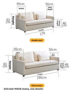 Canapé-lit Queen moderne deux places avec assise profonde et taille compacte pour un salon confortable, idéal pour une utilisation en intérieur - Product Image 2