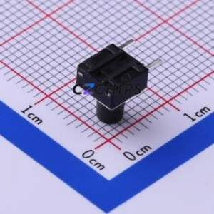TC-1102DE-C-I Tactile Switch Bent Lead Through Hole-3P,6x6mm Switch Single Pole Single Throw Round Button 2.6N Right Angle - Product Image 2