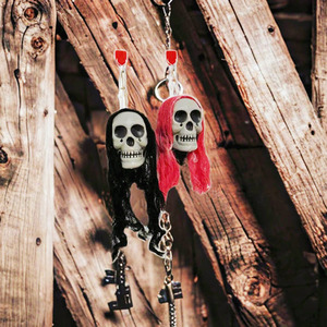 Decoración de Halloween: Pequeño colgante de esqueleto de gasa, colgante de fantasma, colgante de cabeza de fantasma, accesorio para casa embrujada - Product Image 1