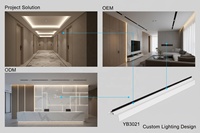 Éclairage LED linéaire invisible pour armoires, panneaux muraux en bois, couloirs, escaliers, design architectural écologique en plastique YB3021-44