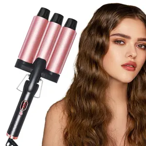 Hot Iron Comb Hair Straightener Curler Tri Barrel Hair Curler Dry And Wet Dual-Use Egg Roll Small Roll Corn Perm Hair Curler