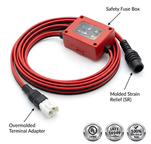 Conjunto de Cableado OEM Personalizado JST VLP02 de 2 Pines con Portafusibles, Cable de Alimentación Moldeado por Inyección HINICABLE HYH-PCC-001 - Product Image 4