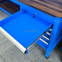 Banco de Trabajo Modular Resistente de 200 cm con Panel Perforado, 5 Cajones, Regleta Integrada, Capacidad de Carga Máxima de 600 kg, Personalizable OEM/OBM