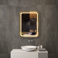 Miroir de salle de bain anti-buée avec éclairage LED rectangulaire intelligent pour hôtel de luxe, design latéral, pour la maison