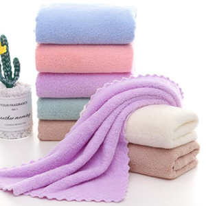 35X75cm Toalla de lana de coral absorbente y de fácil secado para el hogar de encaje de cierre alto al por mayor - Product Image 6