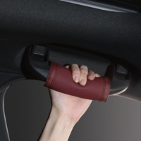 Housse de protection de poignée de toit de voiture en cuir de luxe, respirante, antidérapante, installation facile avec Velcro, accessoires intérieurs