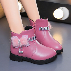 Botas de Neve de Salto Alto com Glitter para Meninas, Impermeáveis e Antiderrapantes, Tamanhos 7-12 Anos, Atacado Popular Rosa - Product Image 2