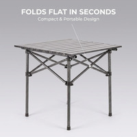 Table pliante d'extérieur Qiqika ultra-légère en fer et aluminium, résistante aux déchirures, pour le camping et le trekking