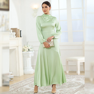 Abaya de Gros Dubaï 2024 Robe Pudique Musulmane Longue Verte Élégante pour Femme - Product Image 3