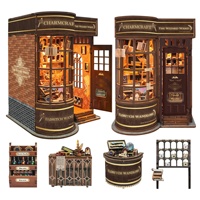 Magasin de baguettes magiques, Académie de magie, baguette magique de Sisyphe, assemblage DIY, petite maison en bois, produits faits à la main, nouveaux ensembles, échelle 1:8