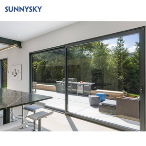 Sunnysky <span class=keywords><strong>Prix</strong></span> de gros Porte-fenêtre au design moderne à cadre en aluminium Portes coulissantes en aluminium à double vitrage - Product Image 1