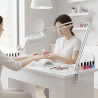 Loupe de beauté professionnelle pour salon, avec lumière LED, bras articulé réglable, lampe de table grossissante à pince