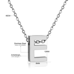 Collar de Cadena de Diseño Simple con Colgante de Letra E en Mayúscula, Joyería de Oro/Plata - Product Image 5