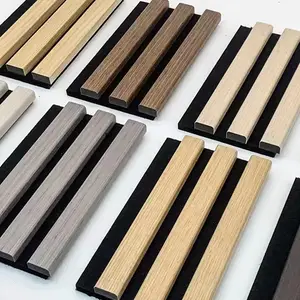 Hipower Akupanel Difusão madeira Wall Slat teto painéis de parede insonorizados poliéster Painéis acústicos madeira