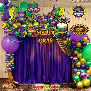 Set de Decoración para Fiesta Temática de Carnaval DAMAI, Decoraciones Colgantes de Cartón con Espirales para Mardi Gras - Product Image 4