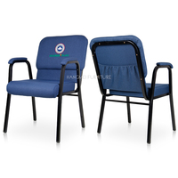Chaises d'église empilables à cadre en métal violet avec accoudoirs meubles d'hôtel polyvalents pour une utilisation en plein air dans un appartement de fête scolaire