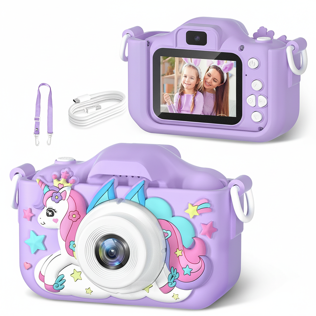 HD Cartoon Video Mini Toy Camera for Children Dual CMOS Imaging Sensor SD MicroSD Compatible Perfect Kids Camera