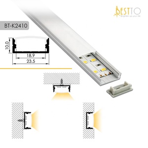 Bande LED flexible à double rangée <span class=keywords><strong>en</strong></span> forme de <span class=keywords><strong>U</strong></span> de 24x10mm Profilé <span class=keywords><strong>en</strong></span> <span class=keywords><strong>aluminium</strong></span> monté <span class=keywords><strong>en</strong></span> surface pour <span class=keywords><strong>barre</strong></span> lumineuse rigide - Product Image 2