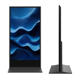 Indoor Digital Signage LCD Display 55 Inch 3840x2160 Android Totem Floor Standing Advertising Machine Black Aluminum <b>Frame</b> Kiosk - Product Image 1