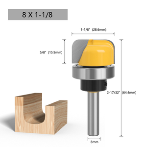Jeu de mèches de toupie pour plateau de 8mm de diamètre, tige de 1-1/8 "pour le travail du bois et le fraisage - Product Image 3