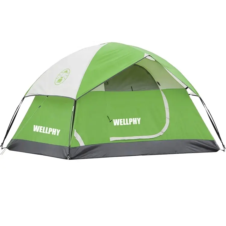 3-4 kişi taşınabilir Dome kamp çadırı, hafif su geçirmez rüzgar geçirmez sırt çantasıyla yürüyüş plaj dış mekan çadırları pencere ile