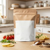 Sachet alimentaire premium en plastique dépoli, refermable avec fermeture éclair et encoche de déchirement, qualité alimentaire, pour échantillons de café, thé, cadeaux et emballage de petites séries