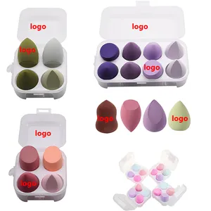 Flat Double Sided Sponge Applicator Makeup Silicone Hydrophilic Marble Egg Shape White Black Blue Pink Orange Green Color Beauty