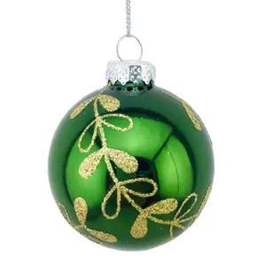 Factory Price Glass Christmas Ball Ornaments Food Colorful Hanging Christmas Ball Glass For Outdoor Christmas Decorations