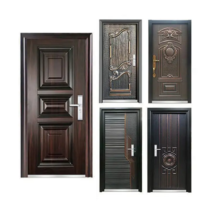 Porte residenziali anteriori d'acciaio interne di legno del fornitore della porta d'acciaio per la casa esterna