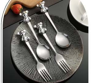DFU0143 3D Bear Cartoon Christmas Spoon Set Stainless Steel Flatware Set Gift <b>Box</b> Nice 3D Bear Spoon Gift - Product Image 4