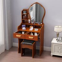 Coiffeuse moderne blanche pour enfant avec miroir et tiroirs