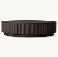 Table basse circulaire RH en chêne américain contemporain, de haute qualité, mobile et faite à la main, pour salon, villa, hôtel, mobilier